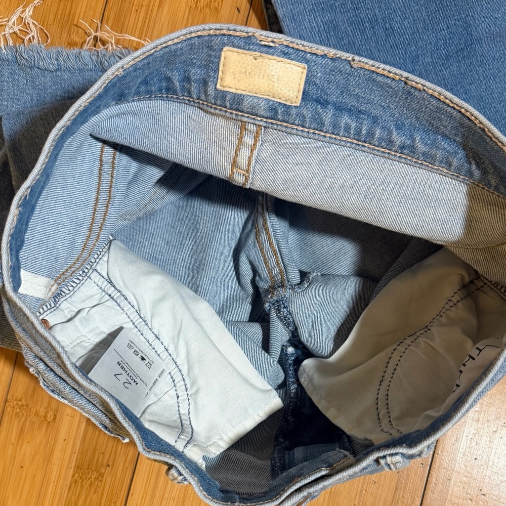 MOTHER The Insider Crop Step Fray Jeans in Thrilling Shots Size 27 - Picture 8 of 16